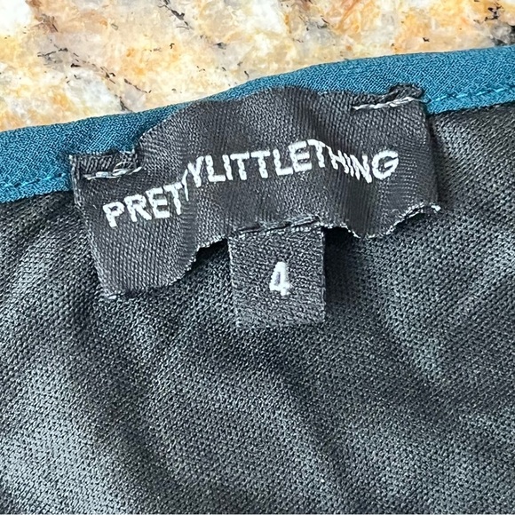 Pretty Little Thing Green Mermaid Halter Crop Top Party Club Beach Boho 4 Shine - Picture 8 of 9